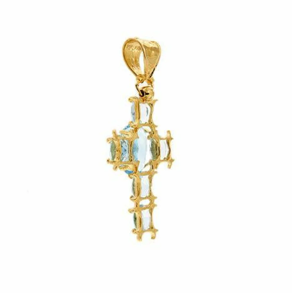Pendentif croix avec topazes