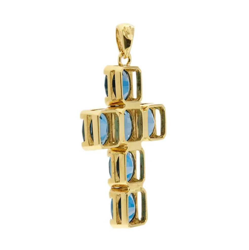 Pendentif croix avec topaze