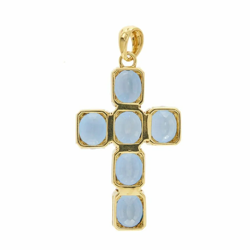 Pendentif croix avec topaze
