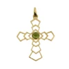Pendentif croix avec tourmaline verte