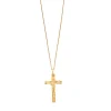 Pendentif croix chaîne or jaune