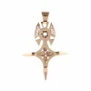 Pendentif croix d'Agadez or rose filigranée