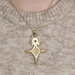 Pendentif croix d'Agadez, or jaune