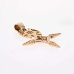 Pendentif croix d'Agadez or rose filigranée