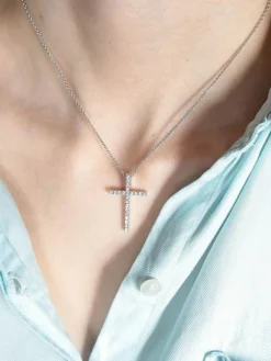 PENDENTIF CROIX DIAMANTS