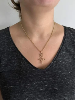 Pendentif Croix du Sud or rose