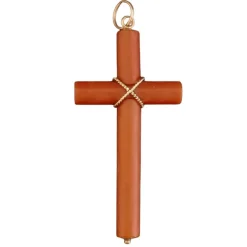 Pendentif croix en corail