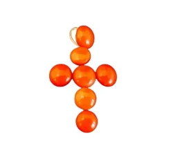 Pendentif Croix en Corail Ancien, Or