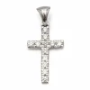 Pendentif croix en diamants et or blanc