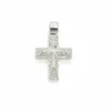 Pendentif croix en or blanc avec diamants
