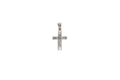 Pendentif croix en or blanc et diamants