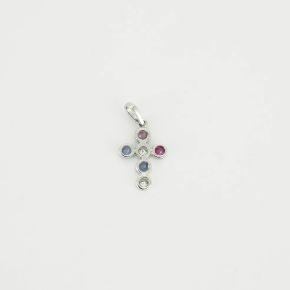 Pendentif Croix en or gris