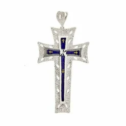 Pendentif croix émaillée