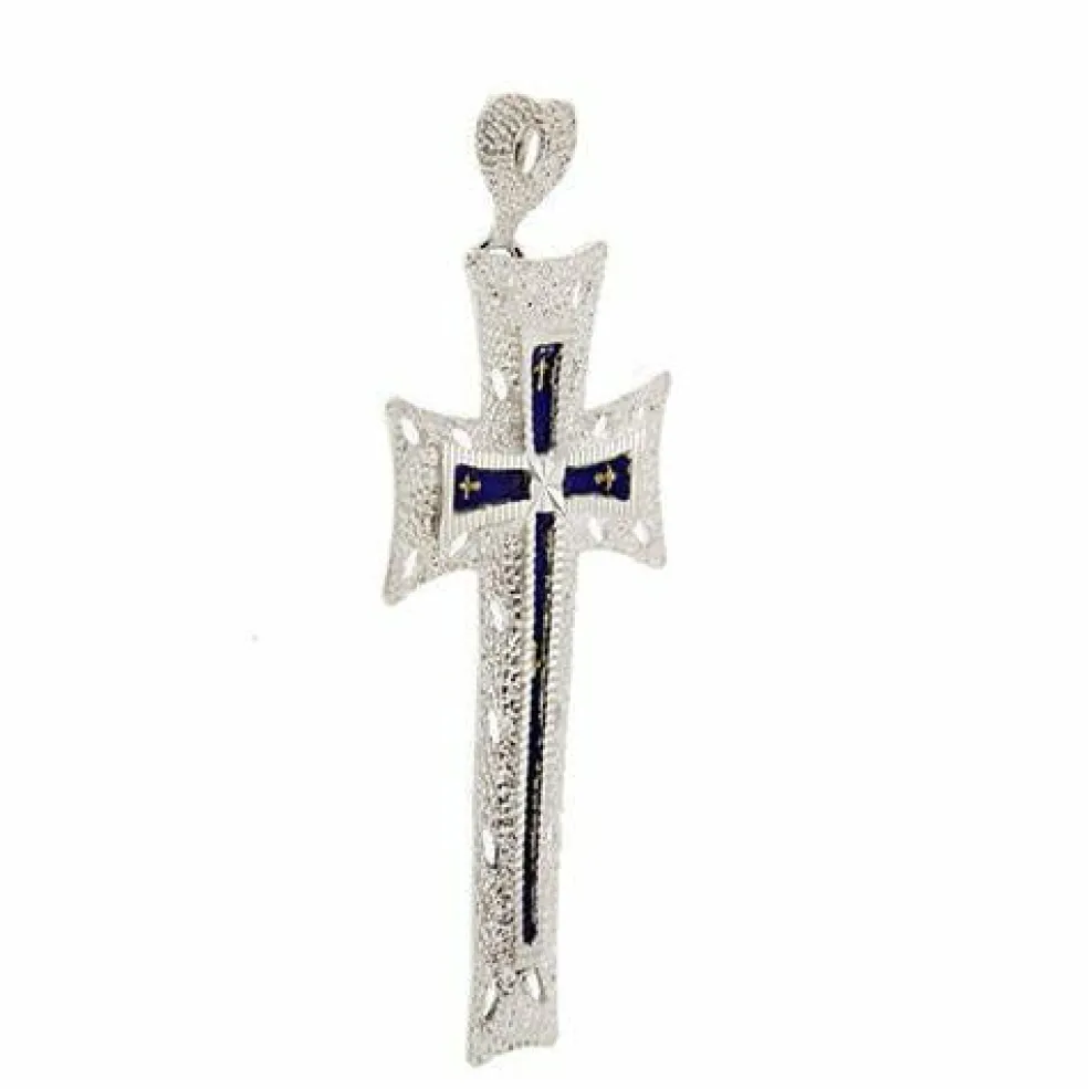 Pendentif croix émaillée