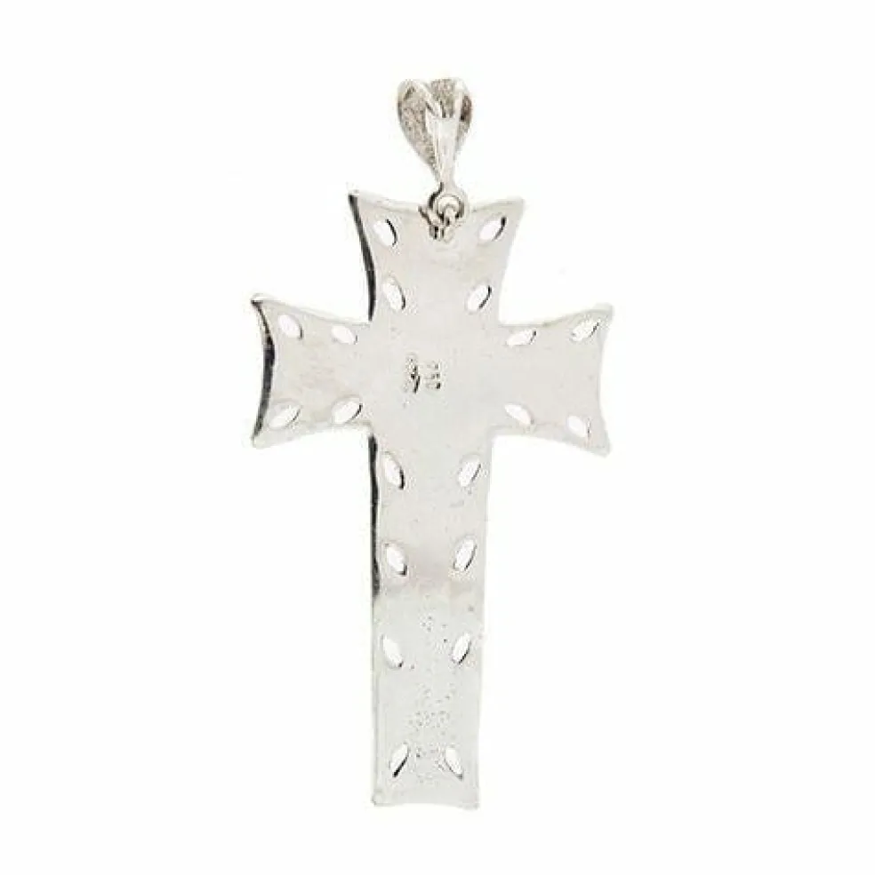 Pendentif croix émaillée