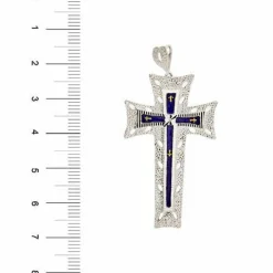 Pendentif croix émaillée