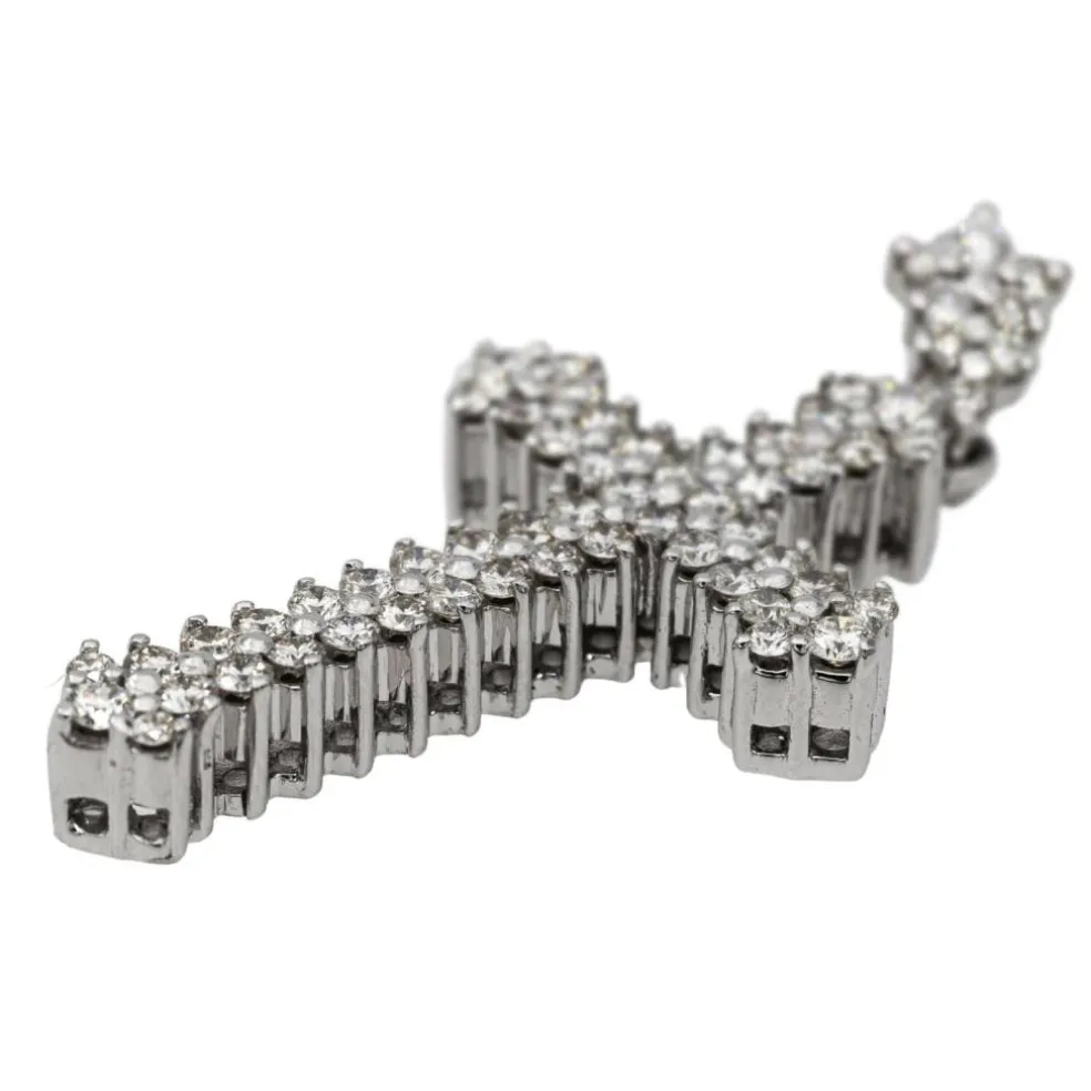 Pendentif Croix Or blanc Diamant