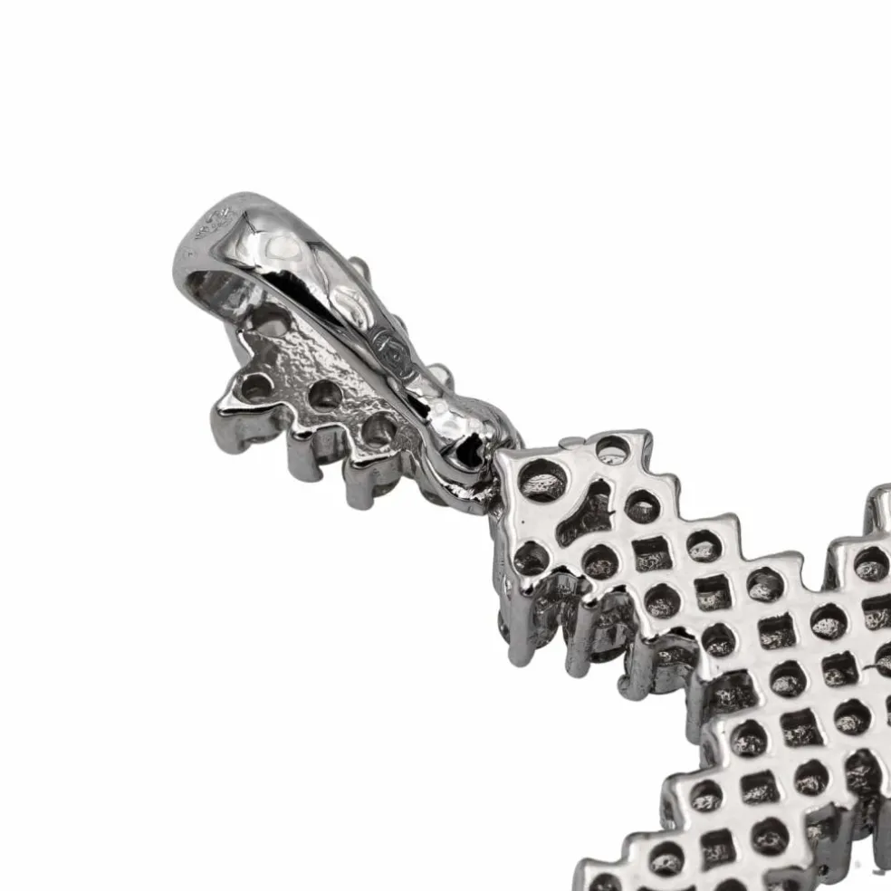 Pendentif Croix Or blanc Diamant