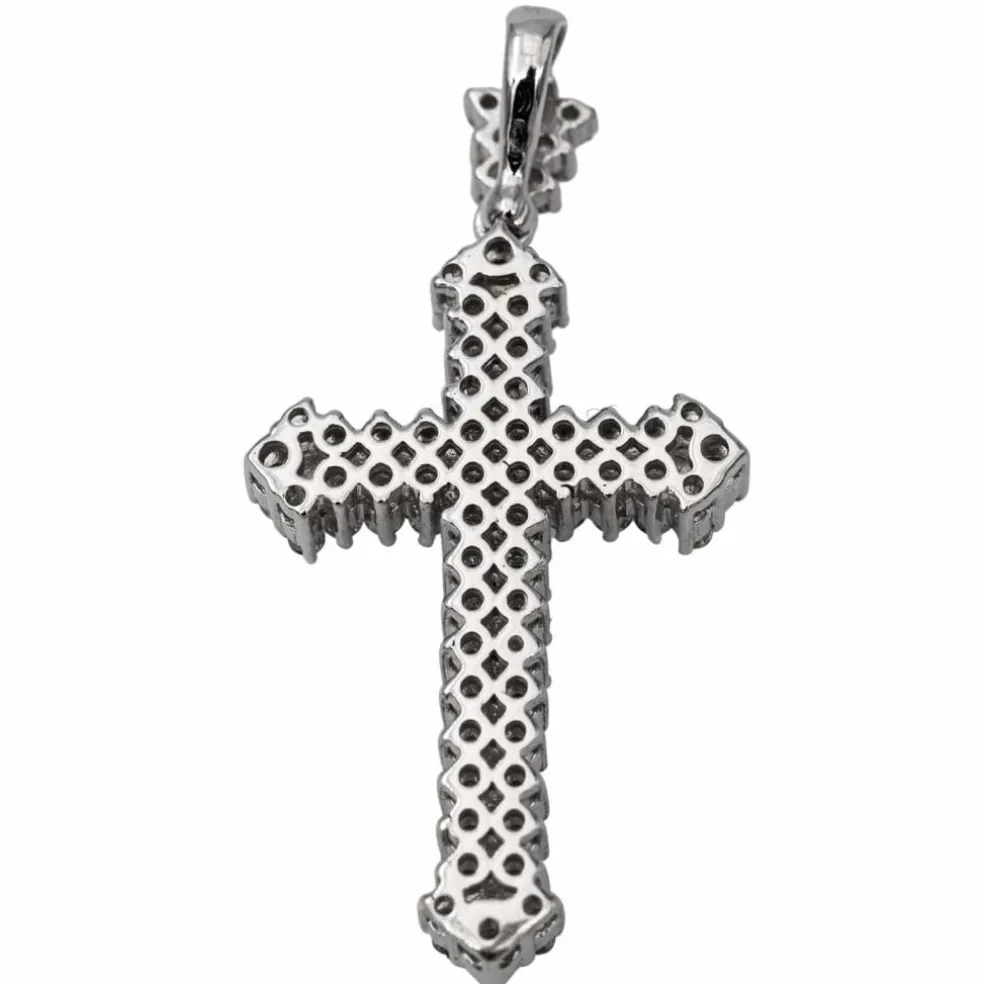 Pendentif Croix Or blanc Diamant