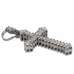 Pendentif Croix Or blanc Diamant
