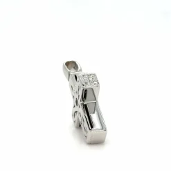 PENDENTIF CROIX OR BLANC DIAMANTS