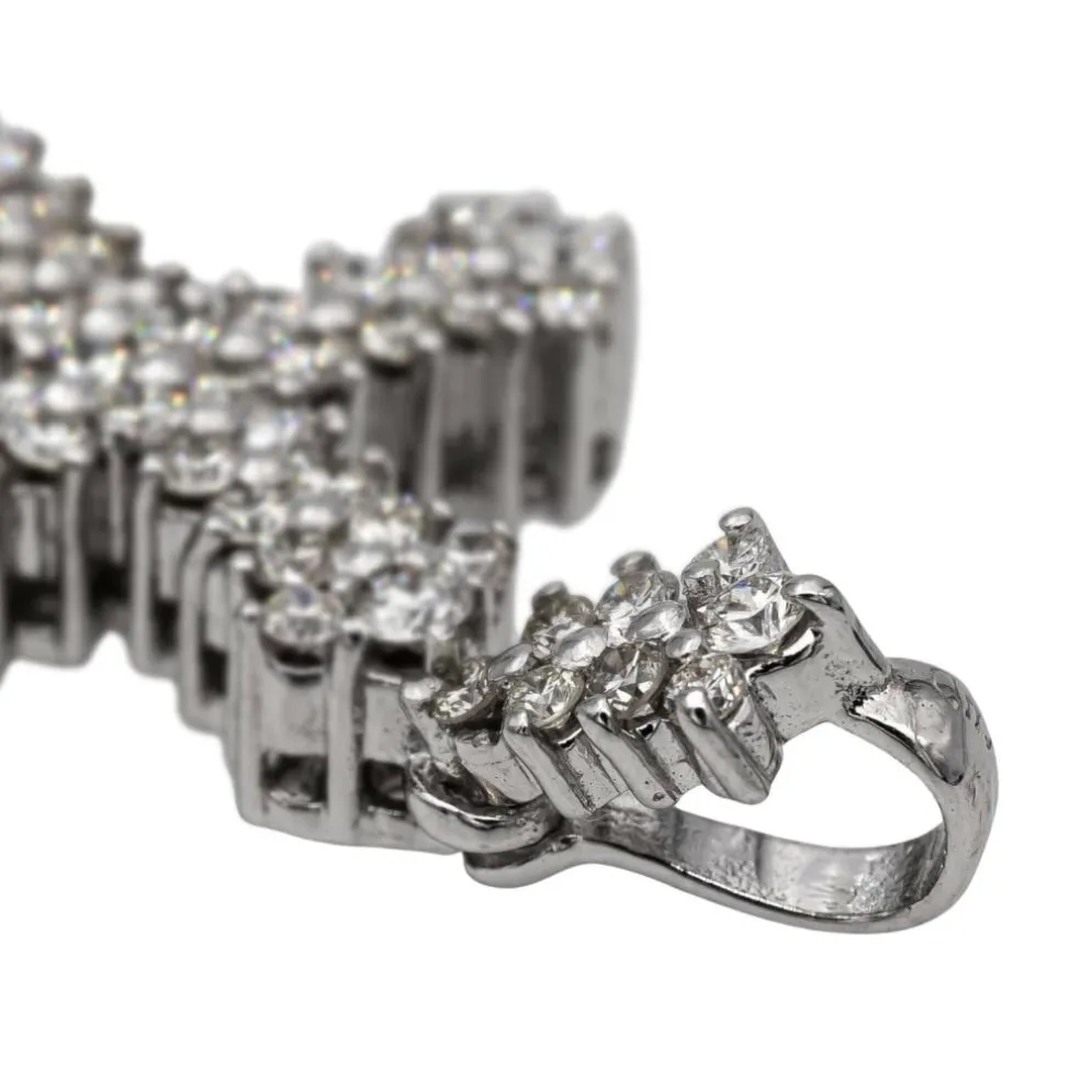 Pendentif Croix Or blanc Diamant
