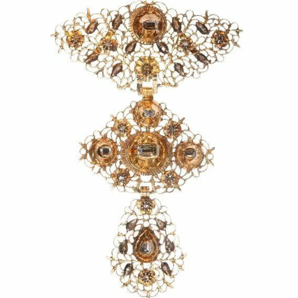 Pendentif croix or diamant