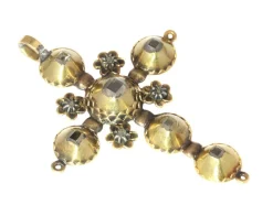 Pendentif croix, or et diamants