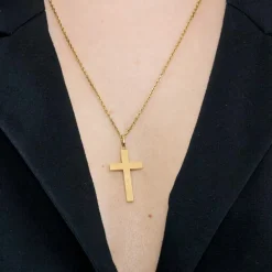 Pendentif croix or jaune