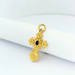 Pendentif croix or jaune