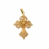 Pendentif croix or jaune filigrané