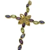 Pendentif Croix Or Jaune , Pierres Fines