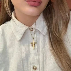 Pendentif Croix Or Jaune 18k