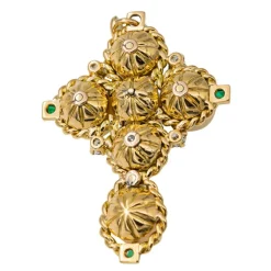 Pendentif Croix Or jaune Perle