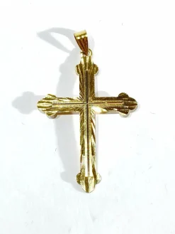 Pendentif croix or rose