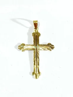 Pendentif croix or rose