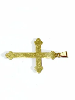 Pendentif croix or rose