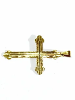 Pendentif croix or rose