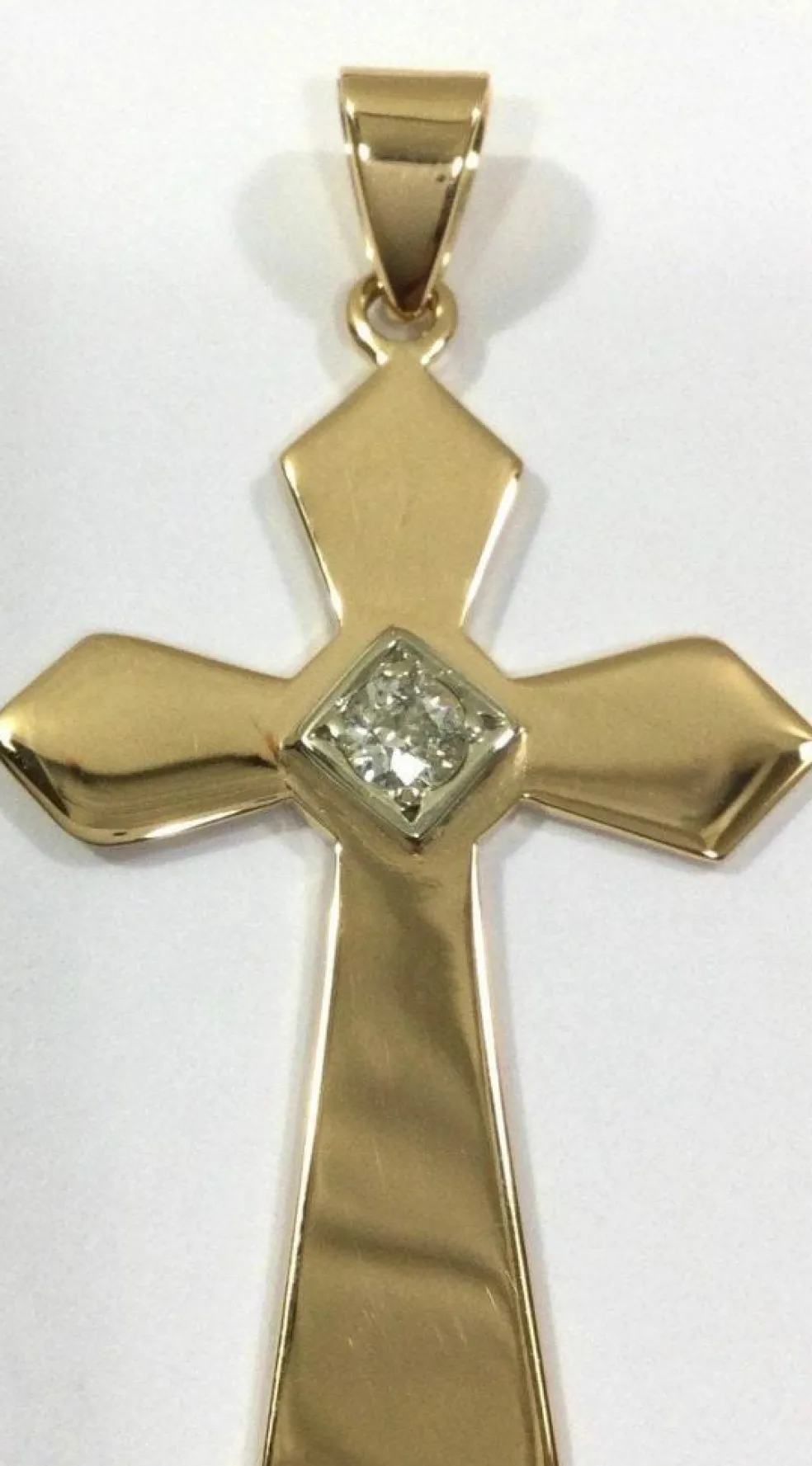Pendentif Croix Or Rose Et Diamant