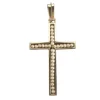 Pendentif Croix Perles Fines , Or Blanc 18 Carats