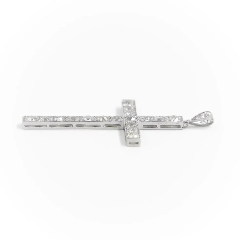 Pendentif Croix Platine Diamant