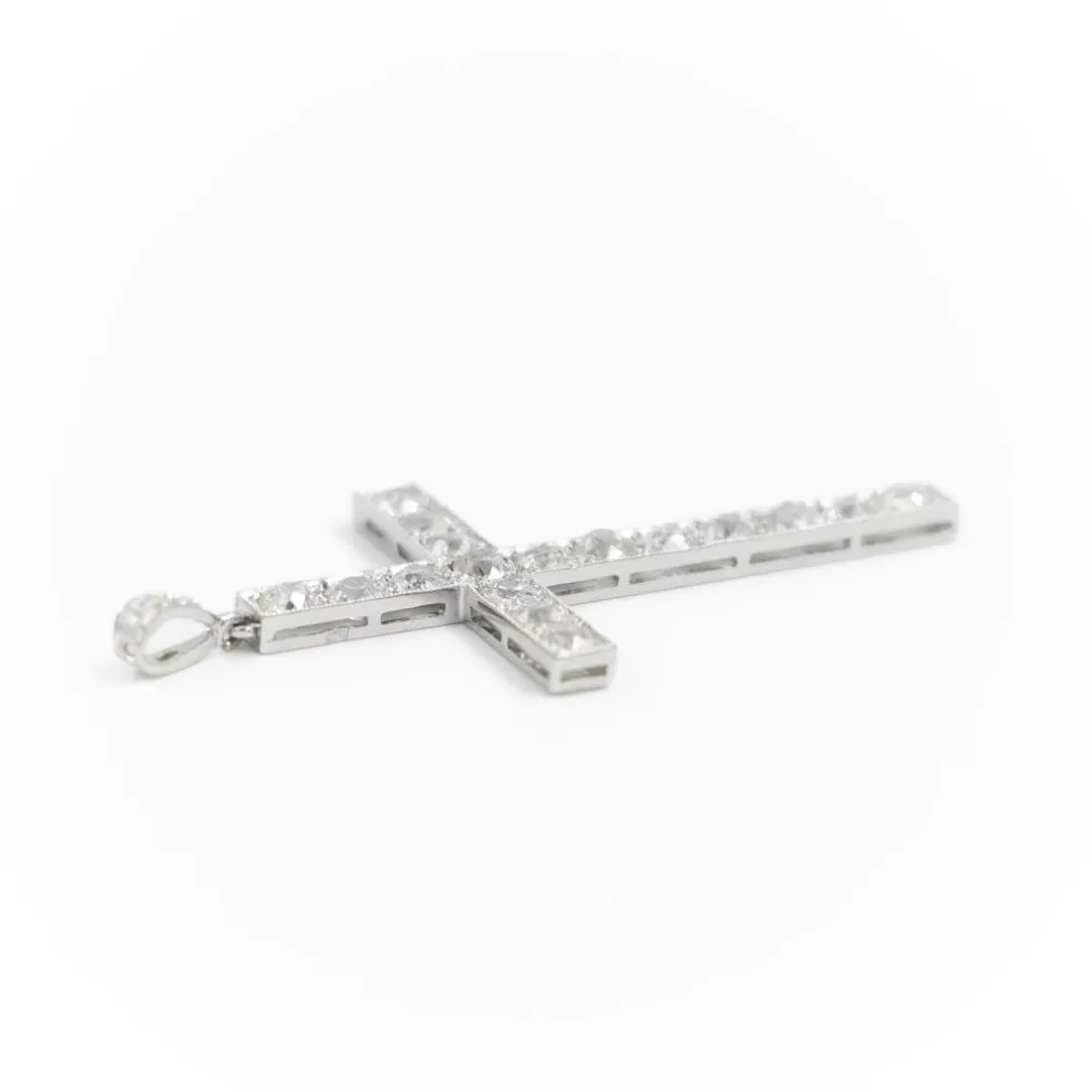 Pendentif Croix Platine Diamant