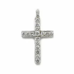 Pendentif Croix Platine et Diamants