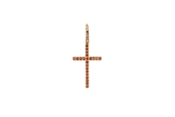 Pendentif crucifix en or jaune avec pierres