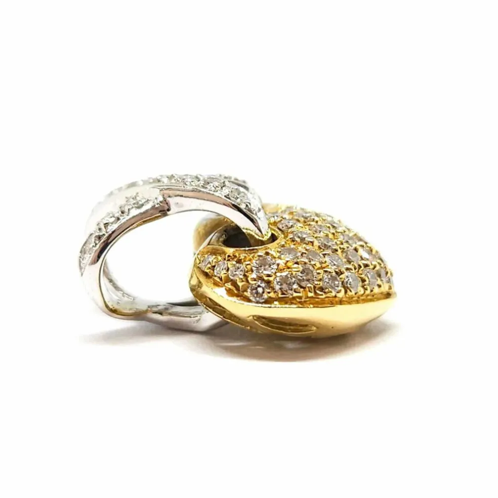 Pendentif cœur en deux Ors, diamants