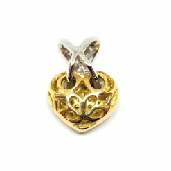 Pendentif cœur en deux Ors, diamants