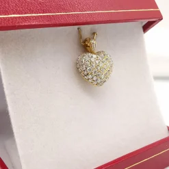 Pendentif cœur or & diamants