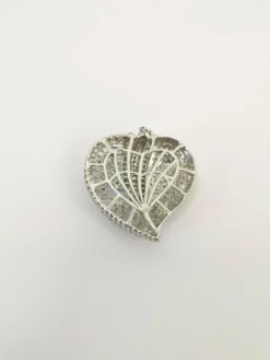 Pendentif Cœur Or blanc Diamants