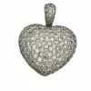 Pendentif Cœur Or Gris Diamants 2,00 ct
