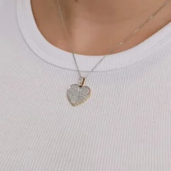 Pendentif Cœur pavage Diamants